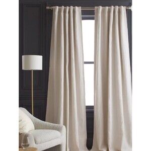 Quince European Linen Blackout Curtain in Sand